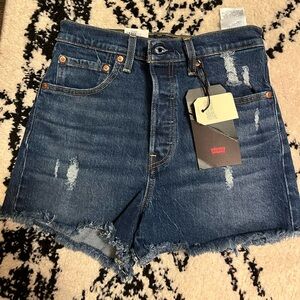Levi's Ribcage High Rise Jean Shorts Charleston